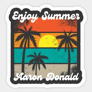 ENJOY SUMMER DONALD, RETRO SUNSET RETIREMENT Sticker